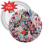 Cottagecore 3  Buttons (10 pack) 
