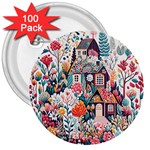 Cottagecore 3  Buttons (100 pack) 