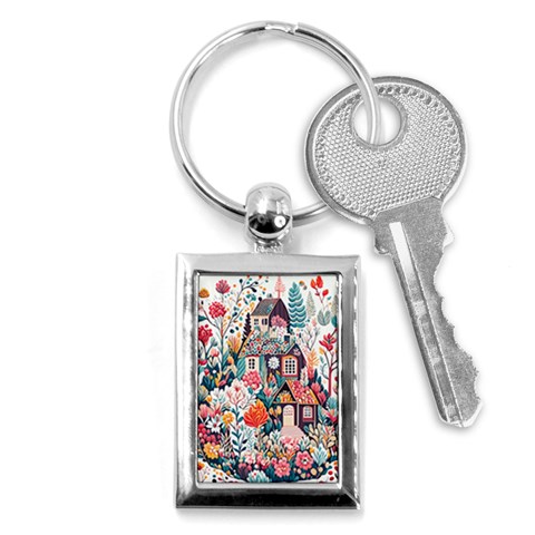 Cottagecore Key Chain (Rectangle) from ArtsNow.com Front