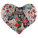 Cottagecore Large 19  Premium Heart Shape Cushions