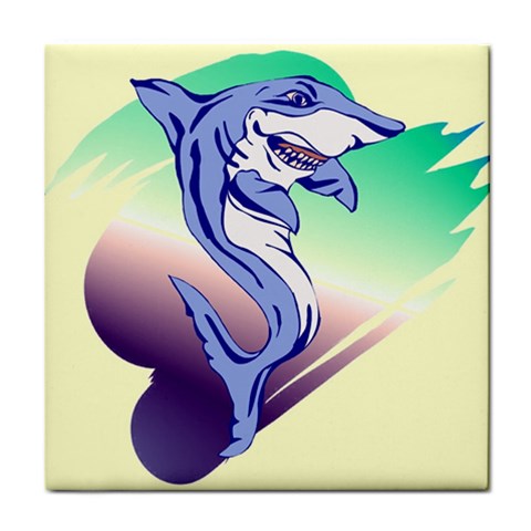 Shark Tile Coaster from ArtsNow.com Front