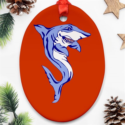 Shark Ornament (Oval) from ArtsNow.com Front