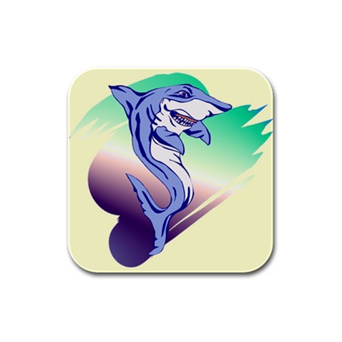 Shark Rubber Square Coaster (4 pack) from ArtsNow.com Front
