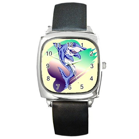 Shark Square Metal Watch from ArtsNow.com Front