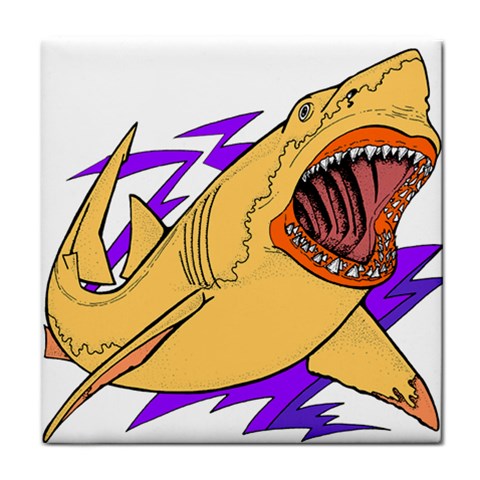 Man eater Tile Coaster from ArtsNow.com Front