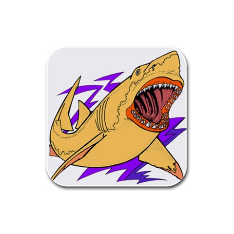 Man eater Rubber Square Coaster (4 pack) from ArtsNow.com Front