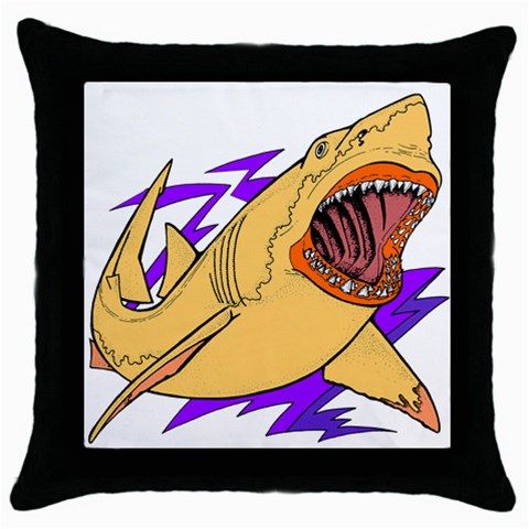 Man eater Throw Pillow Case (Black) from ArtsNow.com Front
