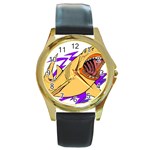 Man eater Round Gold Metal Watch