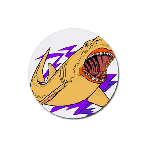 Man eater Rubber Round Coaster (4 pack) from ArtsNow.com Front