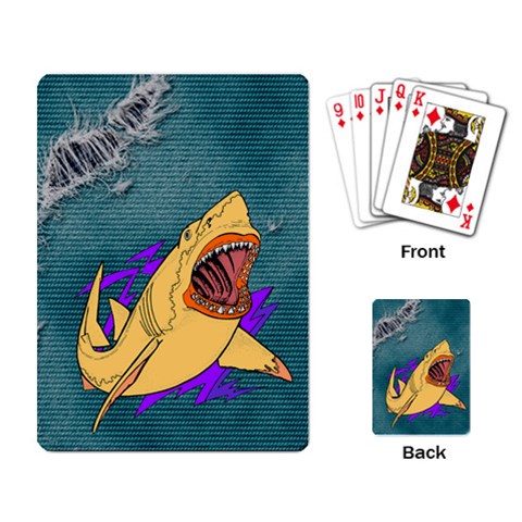 Man eater Playing Cards Single Design from ArtsNow.com Back
