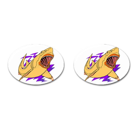 Man eater Cufflinks (Oval) from ArtsNow.com Front(Pair)
