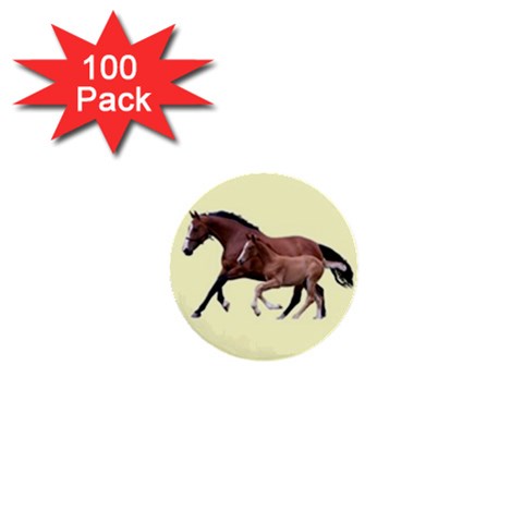 Mare n foal 1  Mini Button (100 pack)  from ArtsNow.com Front