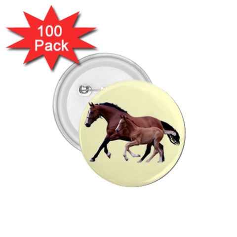 Mare n foal 1.75  Button (100 pack)  from ArtsNow.com Front