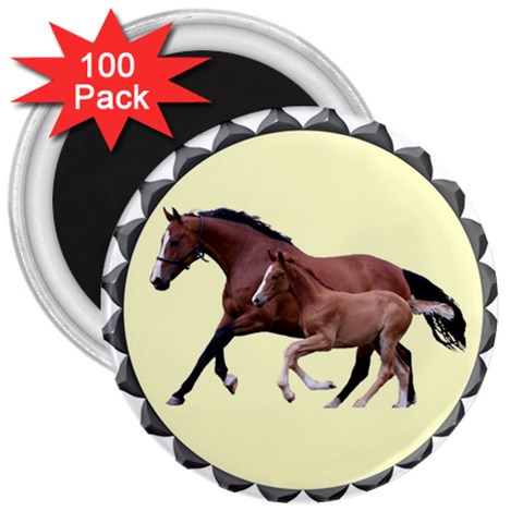 Mare n foal 3  Magnet (100 pack) from ArtsNow.com Front