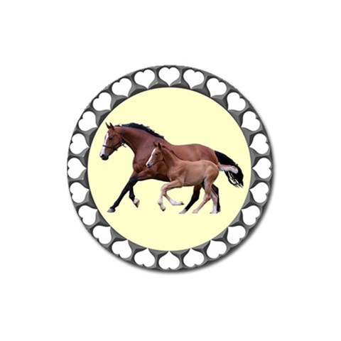 Mare n foal Magnet 3  (Round) from ArtsNow.com Front