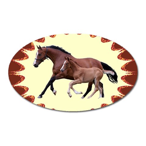 Mare n foal Magnet (Oval) from ArtsNow.com Front