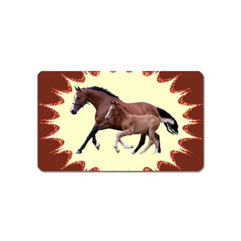 Mare n foal Magnet (Name Card) from ArtsNow.com Front