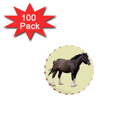 Clydesdale 1  Mini Button (100 pack)  from ArtsNow.com Front
