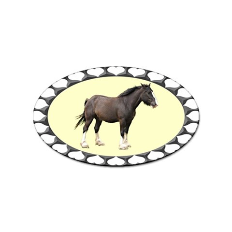 Clydesdale Sticker Oval (100 pack) from ArtsNow.com Front