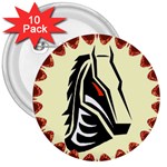 Horse head 3  Button (10 pack)