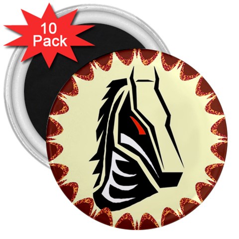 Horse head 3  Magnet (10 pack) from ArtsNow.com Front