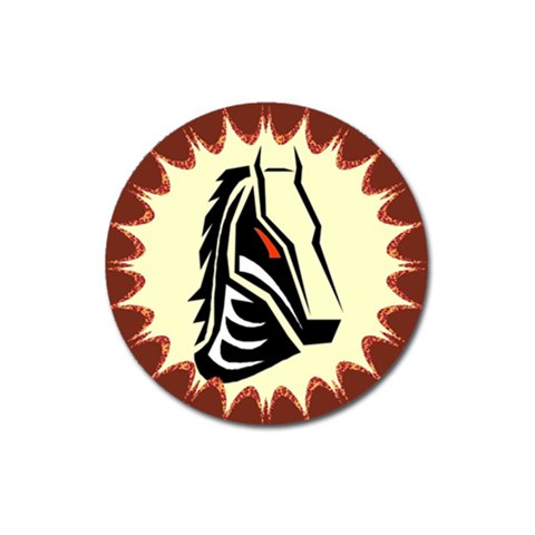Horse head Magnet 3  (Round) from ArtsNow.com Front
