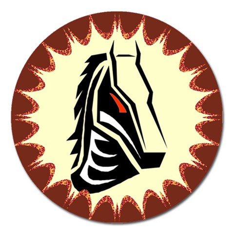 Horse head Magnet 5  (Round) from ArtsNow.com Front