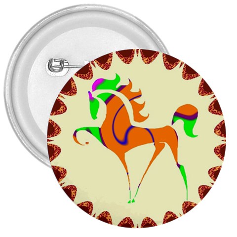 Prancing horse 3  Button from ArtsNow.com Front