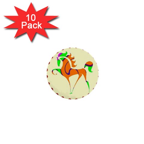 Prancing horse 1  Mini Button (10 pack)  from ArtsNow.com Front