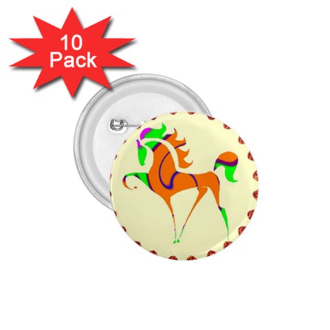 Prancing horse 1.75  Button (10 pack)  from ArtsNow.com Front