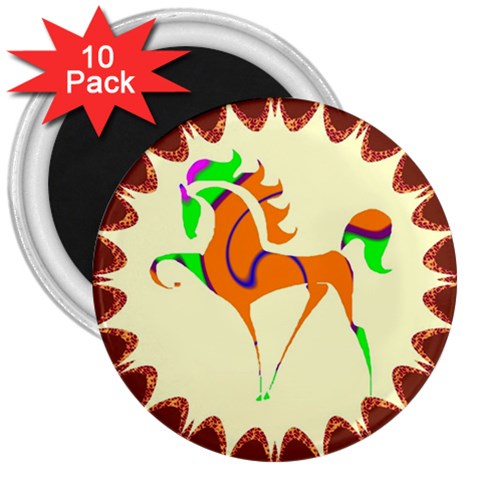 Prancing horse 3  Magnet (10 pack) from ArtsNow.com Front