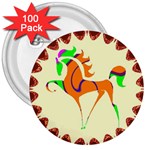 Prancing horse 3  Button (100 pack)