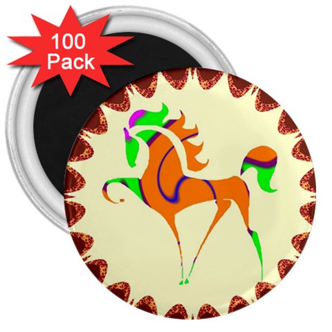 Prancing horse 3  Magnet (100 pack) from ArtsNow.com Front