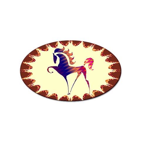 Prancing horse Sticker (Oval) from ArtsNow.com Front