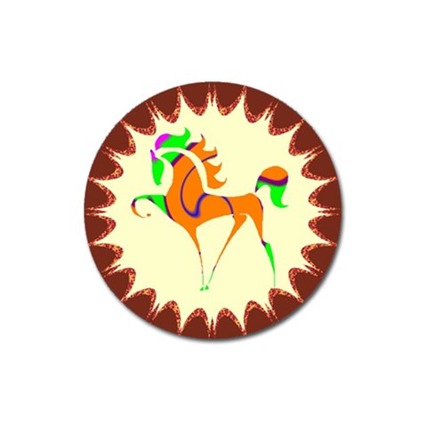 Prancing horse Magnet 3  (Round) from ArtsNow.com Front