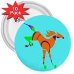 Bucking horse 3  Button (10 pack)