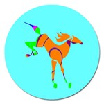 Bucking horse Magnet 5  (Round)