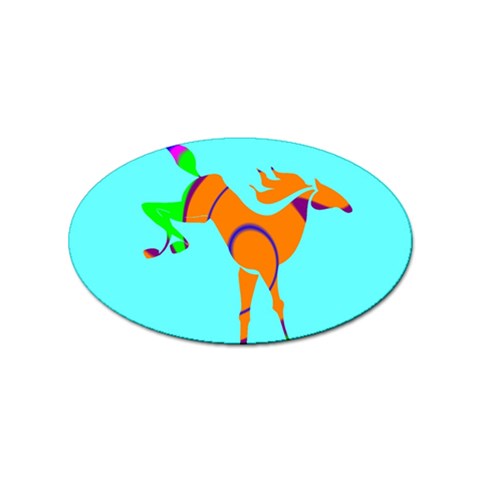 Bucking horse Sticker Oval (10 pack) from ArtsNow.com Front