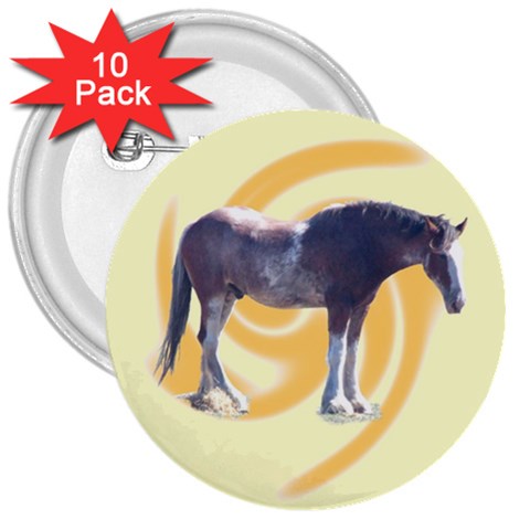 Clydesdale 2 3  Button (10 pack) from ArtsNow.com Front