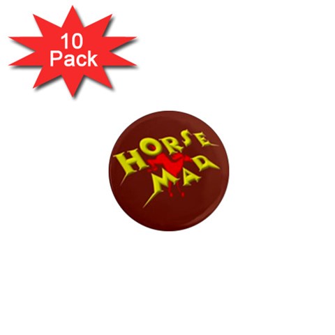 Horse mad 1  Mini Magnet (10 pack)  from ArtsNow.com Front