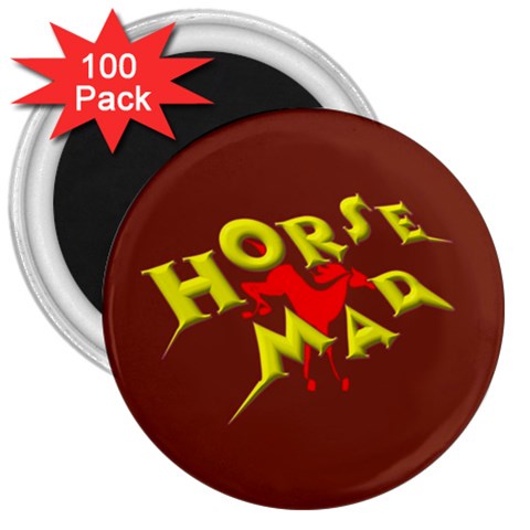 Horse mad 3  Magnet (100 pack) from ArtsNow.com Front