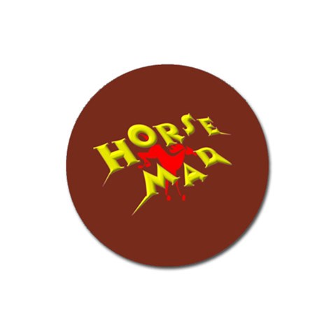 Horse mad Magnet 3  (Round) from ArtsNow.com Front