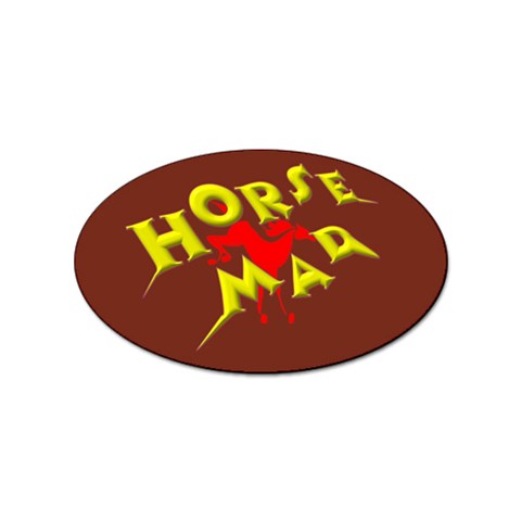 Horse mad Sticker Oval (100 pack) from ArtsNow.com Front