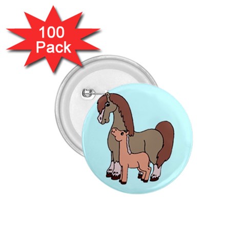 Mare n foal 2 1.75  Button (100 pack)  from ArtsNow.com Front