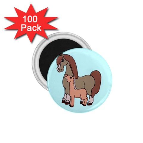 Mare n foal 2 1.75  Magnet (100 pack)  from ArtsNow.com Front