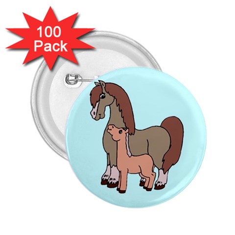 Mare n foal 2 2.25  Button (100 pack) from ArtsNow.com Front