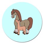 Mare n foal 2 Magnet 5  (Round)
