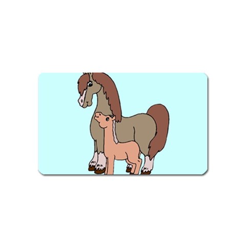 Mare n foal 2 Magnet (Name Card) from ArtsNow.com Front