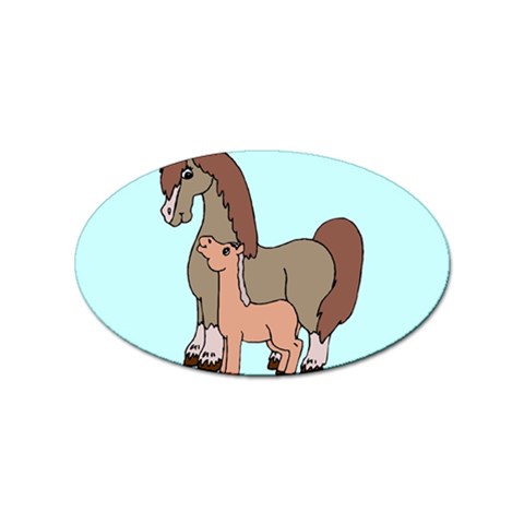 Mare n foal 2 Sticker Oval (10 pack) from ArtsNow.com Front
