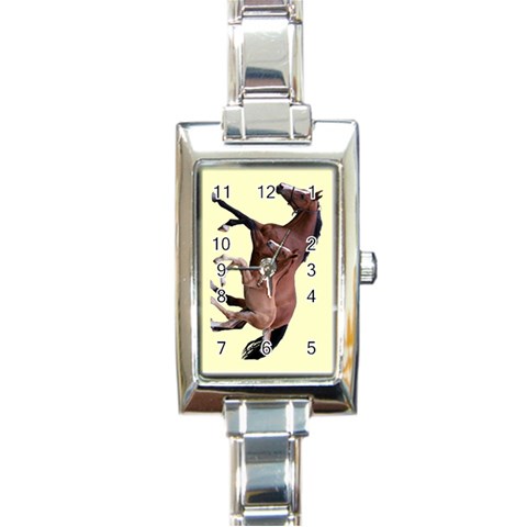 Mare n foal Rectangular Italian Charm Watch from ArtsNow.com Front
